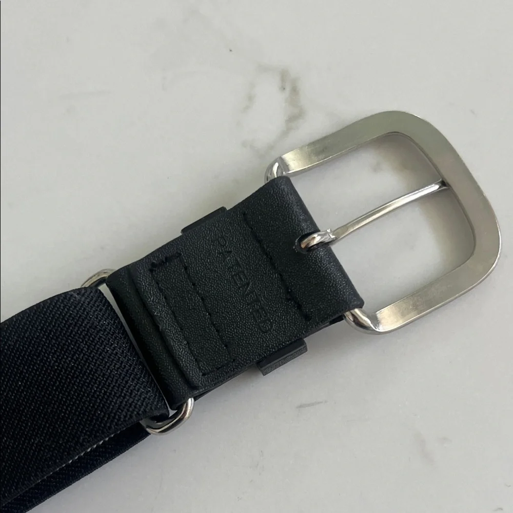 adidas Black youth baseball Belt with Silver Buckle